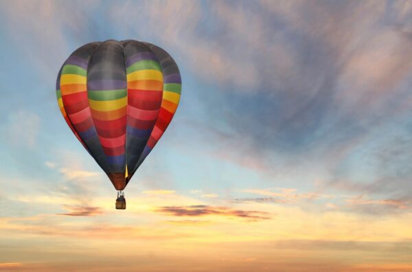 A hot air balloon on the sky