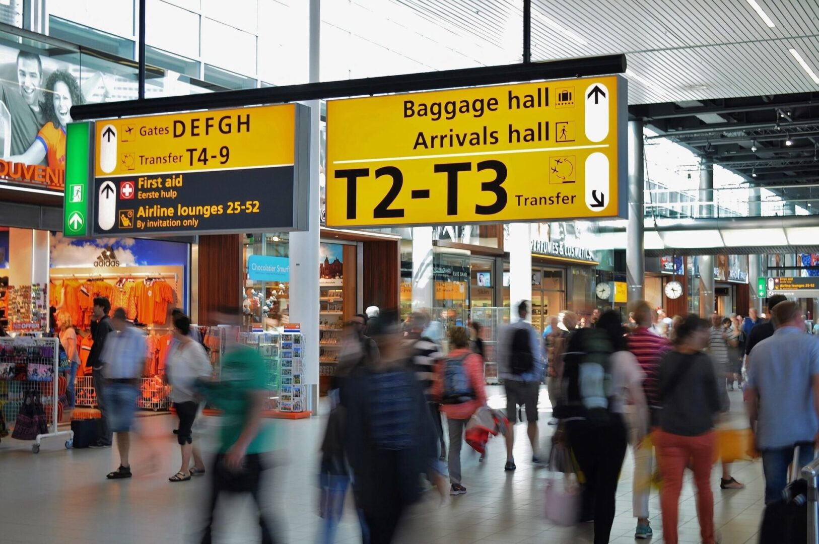 notice board at the airport